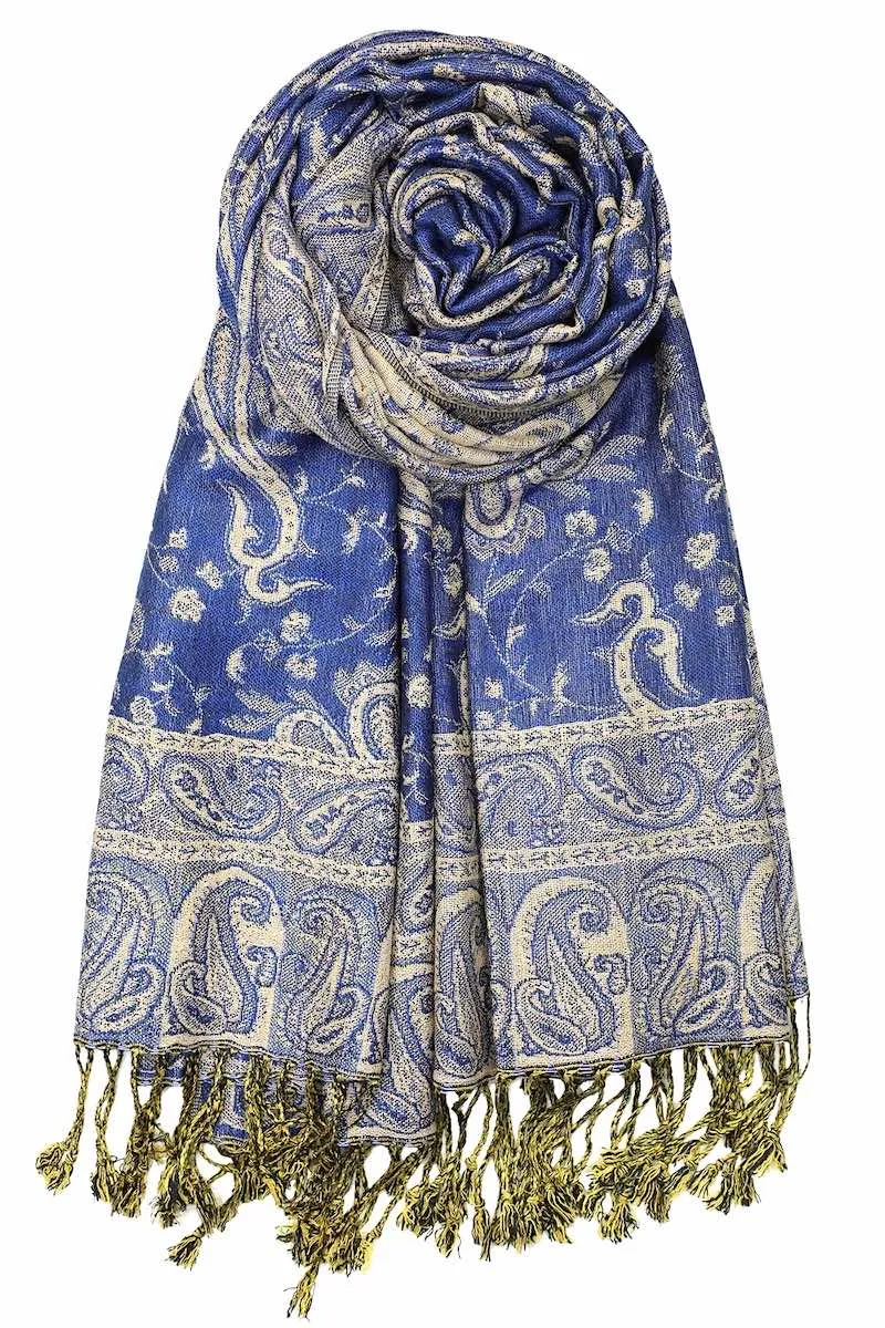 Achillea Soft Silky Reversible Paisley Pashmina Shawl Wrap Scarf