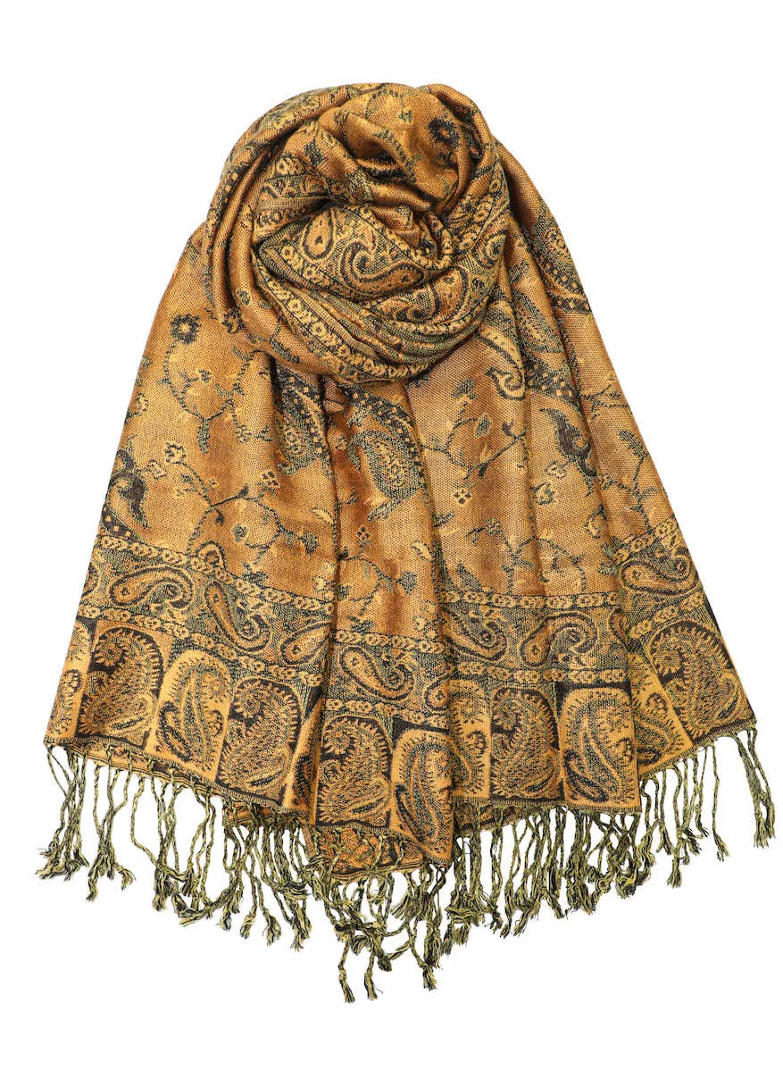 Achillea Soft Silky Reversible Paisley Pashmina Shawl Wrap Scarf