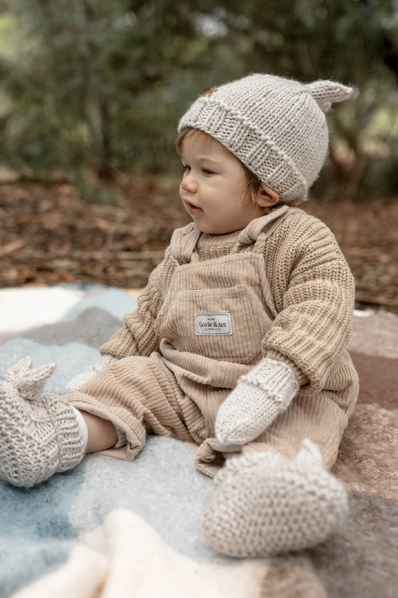 ACORN KIDS - COTTONTAIL BABY MITTENS: OATMEAL