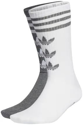 Adidas Originals Accessories Trefoil Crew Socks White Dark Grey