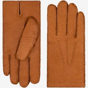 Antonio (brown) – Luxurious Italian peccary leather gloves with cashmere lining