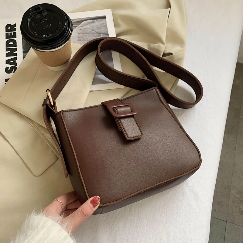 Back to College Retro Luxury Brand Sewing thread 2021 Fashion New female Tote Quality PU Leather Women Designer Handbag Shoulder Messenger bags