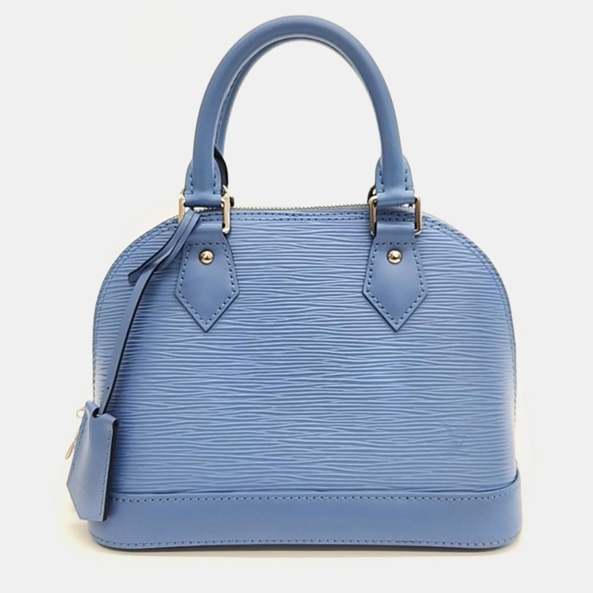 Blue Epi Leather Alma BB Satchel Bag