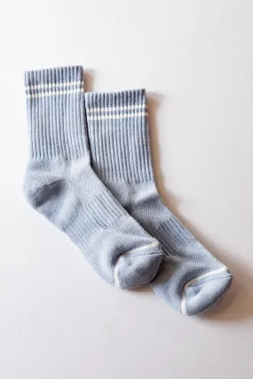 Blue Grey Boyfriend Socks