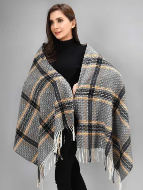 Checkered Shawl - Black