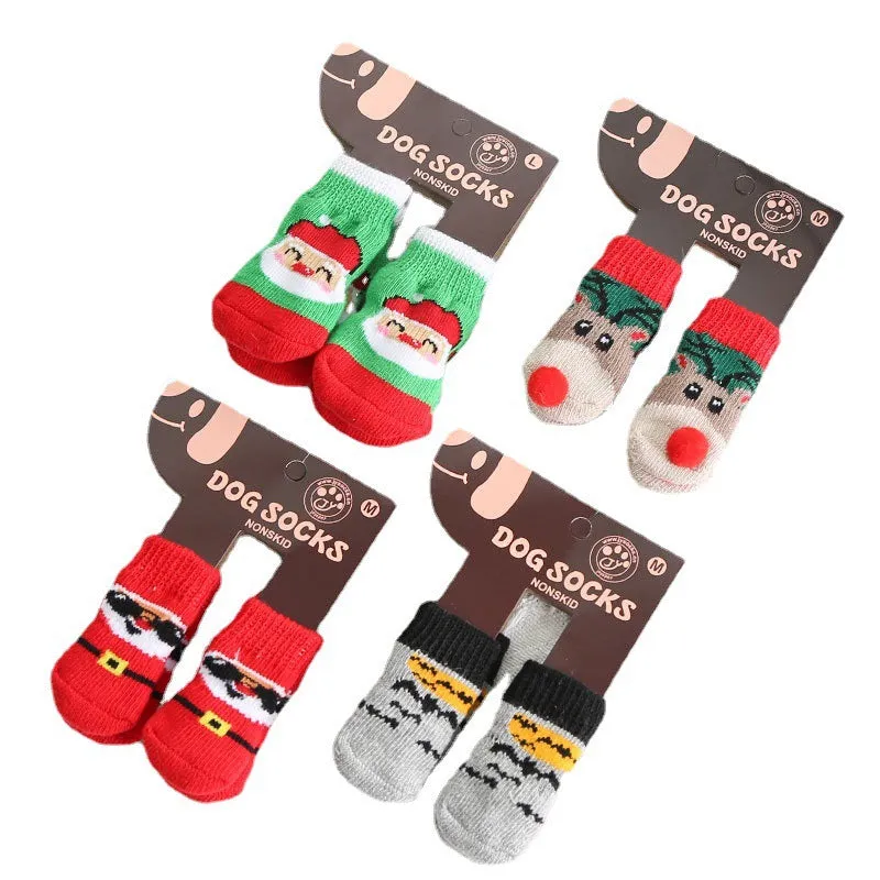 Christmas Dog Socks Winter Warm