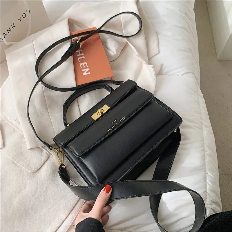 Christmas Gift Burminsa Twist Lock Small Women Handbags Front Flap Pocket Designer Brand Ladies Shoulder Crossbody Bags Work Female Briefcase