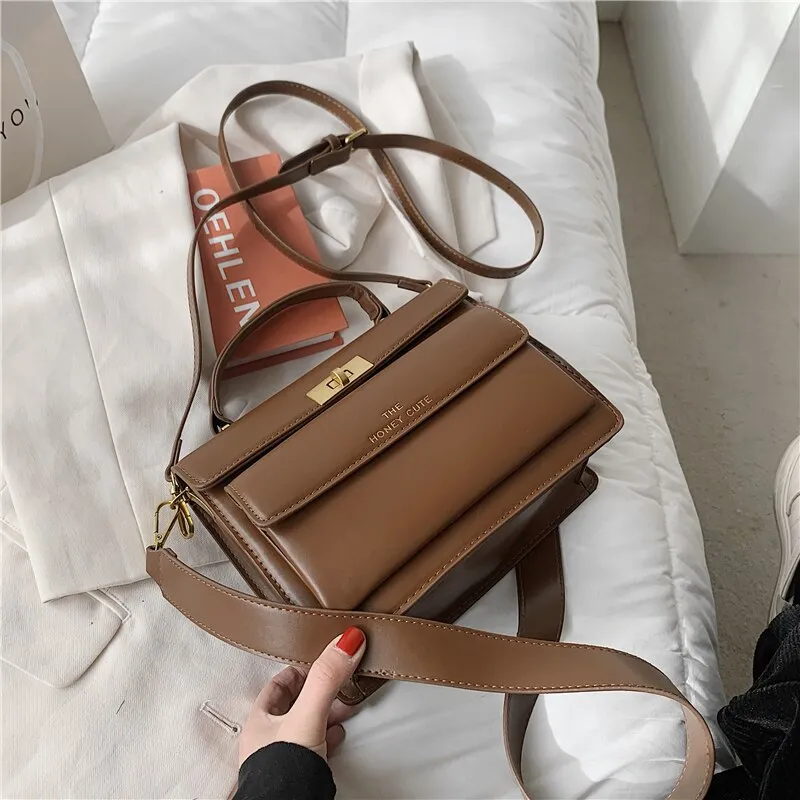 Christmas Gift Burminsa Twist Lock Small Women Handbags Front Flap Pocket Designer Brand Ladies Shoulder Crossbody Bags Work Female Briefcase