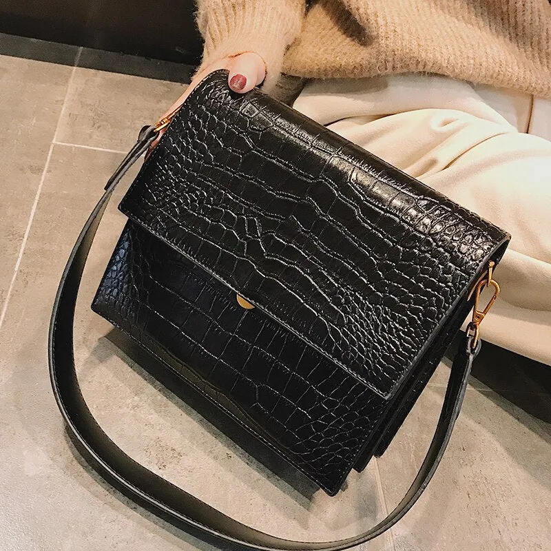 Christmas Gift European Fashion Simple Women's Designer Handbag 2021 New Quality PU Leather Women Tote bag Alligator Shoulder Crossbody Bags