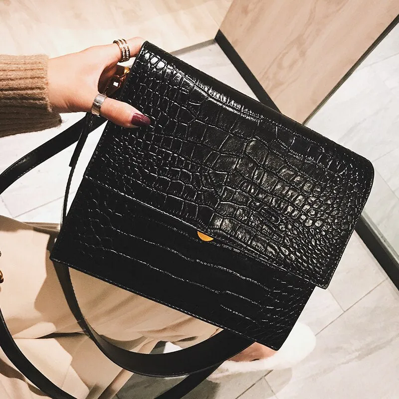 Christmas Gift European Fashion Simple Women's Designer Handbag 2021 New Quality PU Leather Women Tote bag Alligator Shoulder Crossbody Bags