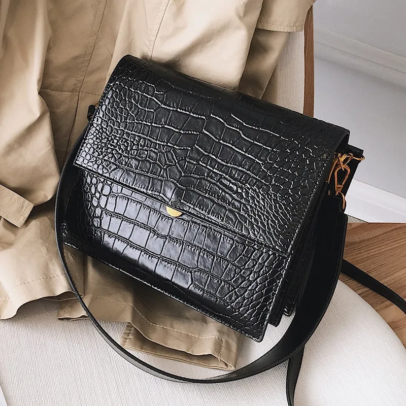 Christmas Gift European Fashion Simple Women's Designer Handbag 2021 New Quality PU Leather Women Tote bag Alligator Shoulder Crossbody Bags