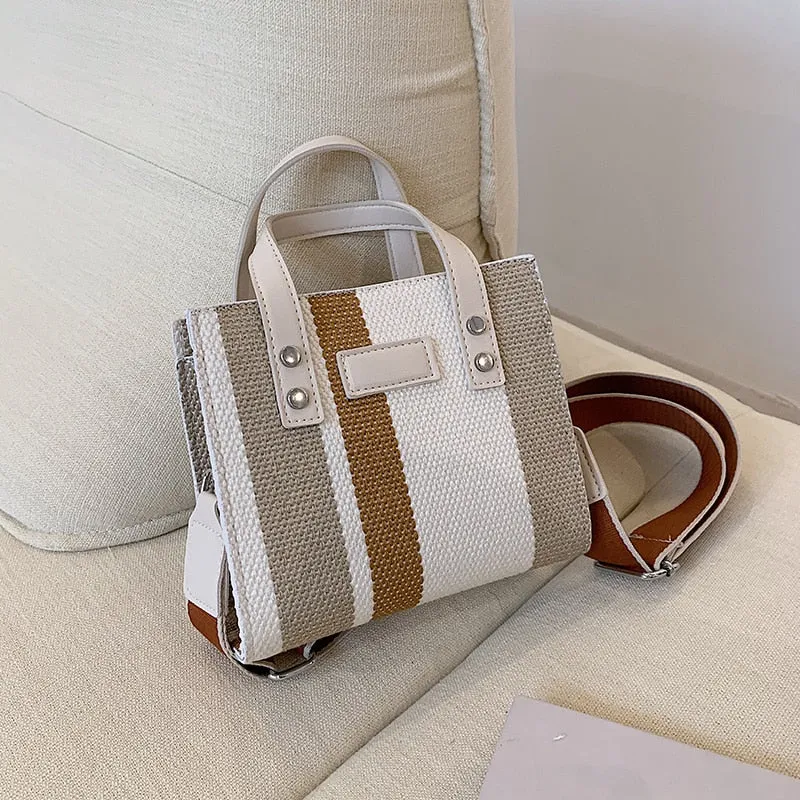 Christmas Gift Stripe Small Shopper Crossbody Shoulder Bags for Women 2021 New Arrival Designer Trends Female Casual Shopping Handbags Totes