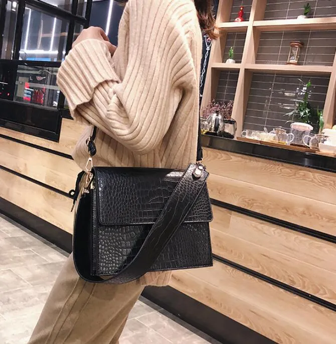 Christmas Gift Women's Designer Luxury Handbag 2021 Fashion New High quality PU Leather Women Handbags Crocodile pattern Shoulder Messenger Bag