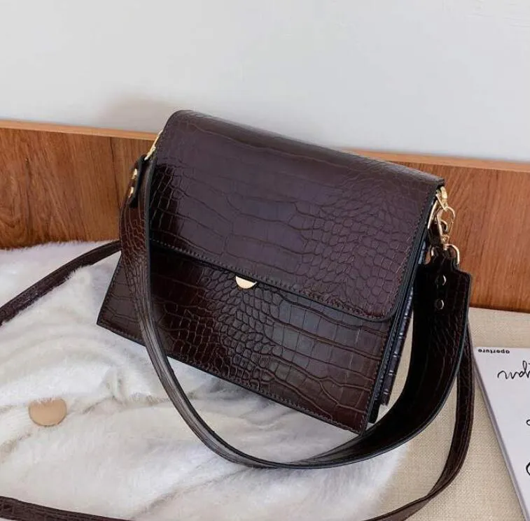 Christmas Gift Women's Designer Luxury Handbag 2021 Fashion New High quality PU Leather Women Handbags Crocodile pattern Shoulder Messenger Bag