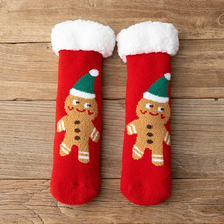 Christmas Socks Extra Fleece Thick Warm Lamb Fleece Home Sleeping Socks