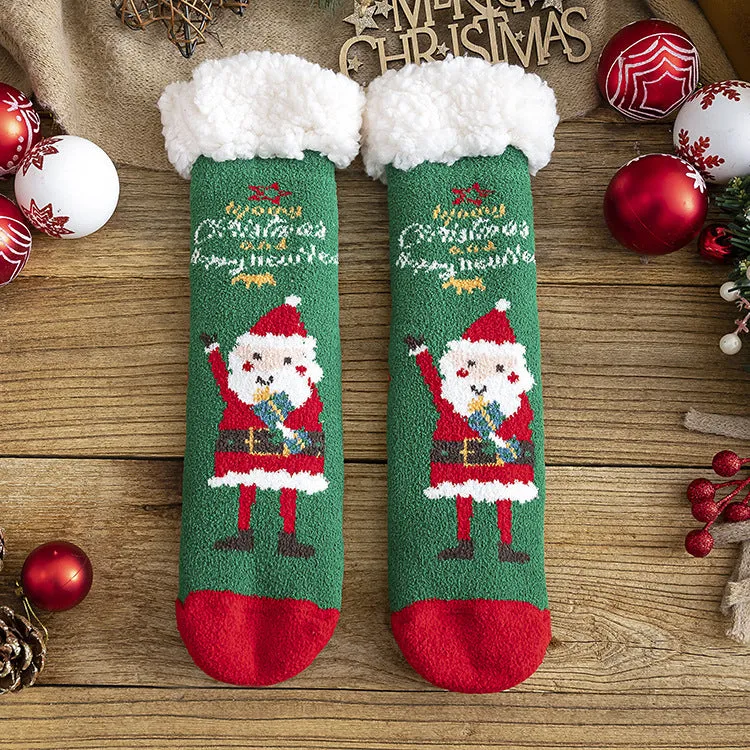 Christmas Socks Extra Fleece Thick Warm Lamb Fleece Home Sleeping Socks