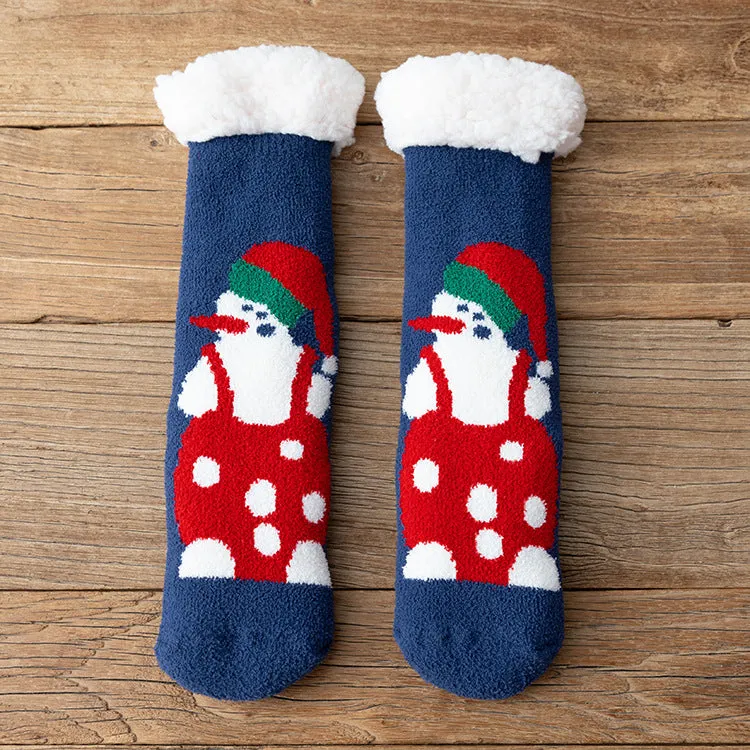 Christmas Socks Extra Fleece Thick Warm Lamb Fleece Home Sleeping Socks