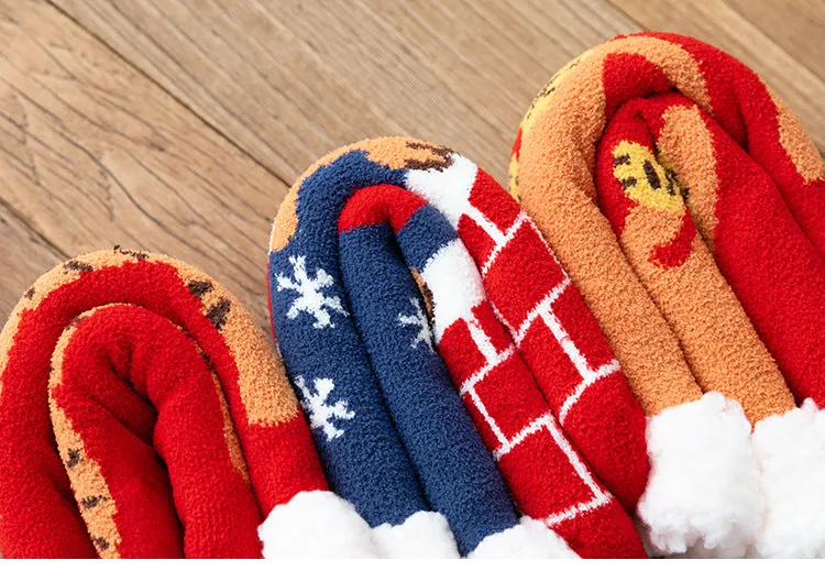 Christmas Socks Extra Fleece Thick Warm Lamb Fleece Home Sleeping Socks