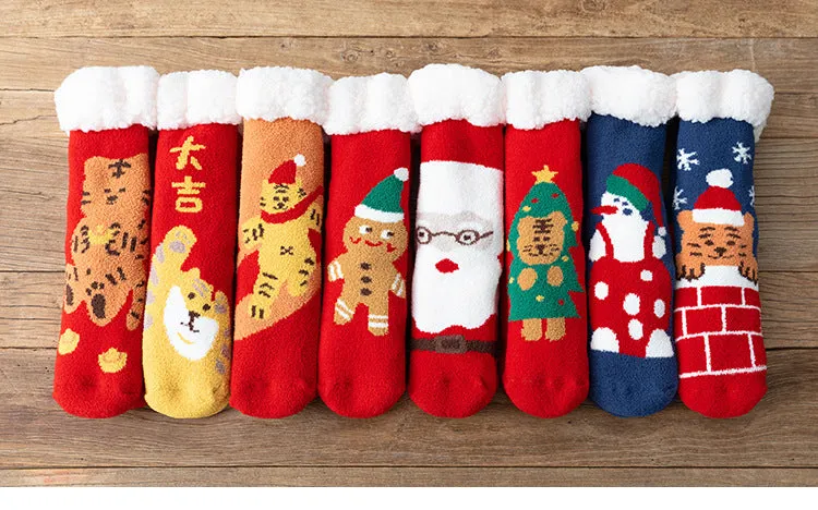 Christmas Socks Extra Fleece Thick Warm Lamb Fleece Home Sleeping Socks