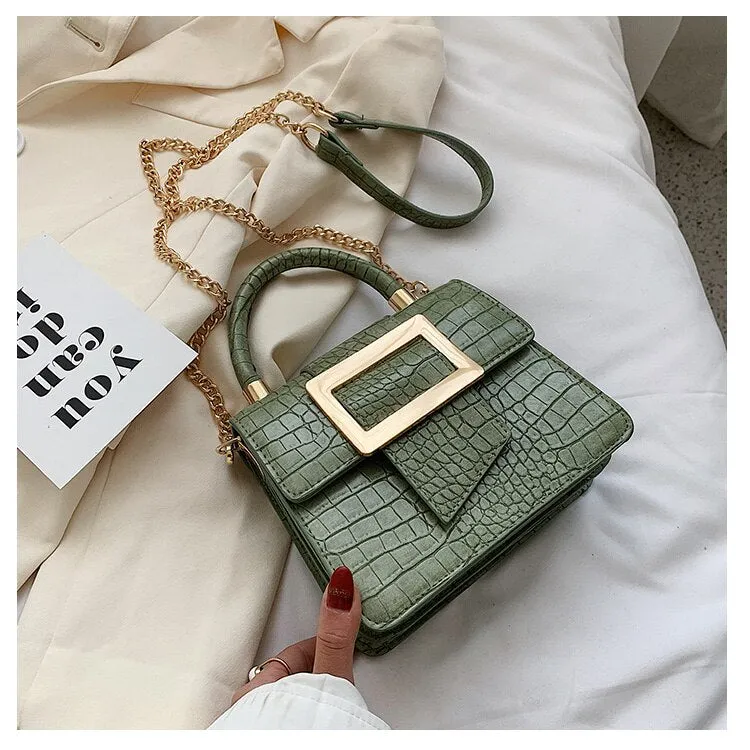 Crocodile pattern Square Tote bag 2020 Fashion New High-quality PU Leather Women's Designer Handbag Chain Shoulder Messenger Bag