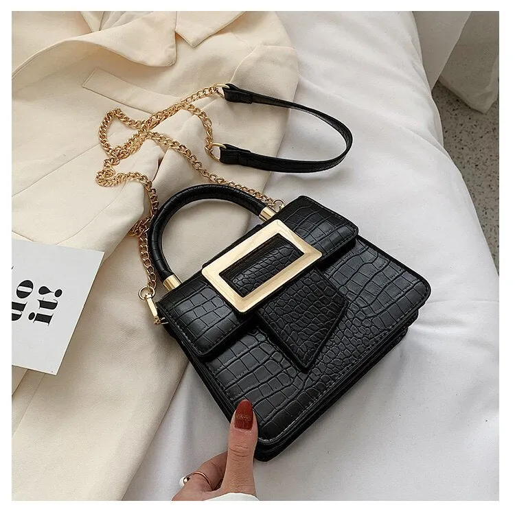 Crocodile pattern Square Tote bag 2020 Fashion New High-quality PU Leather Women's Designer Handbag Chain Shoulder Messenger Bag