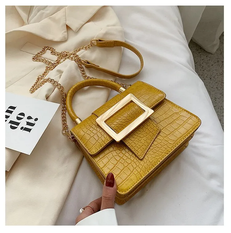 Crocodile pattern Square Tote bag 2020 Fashion New High-quality PU Leather Women's Designer Handbag Chain Shoulder Messenger Bag