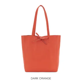 Dark Orange Genuine Leather Shopper Bag Medium Leather Tote Bag