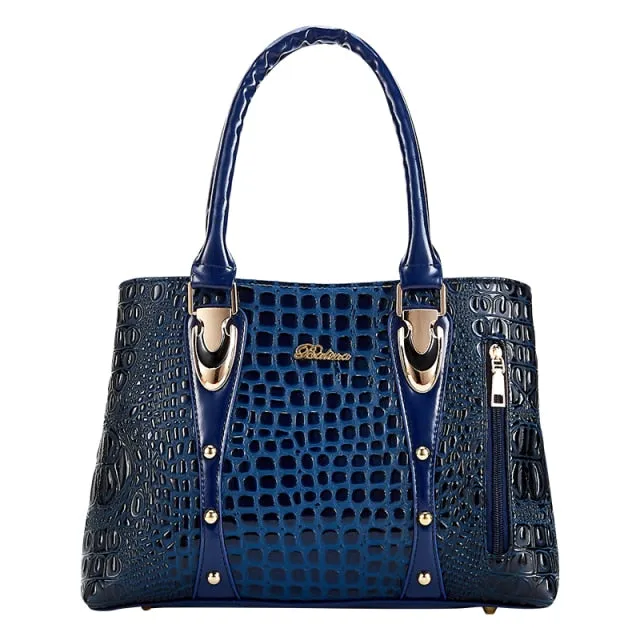 Designer Crocodile Leather Style Luxury Women Handbag