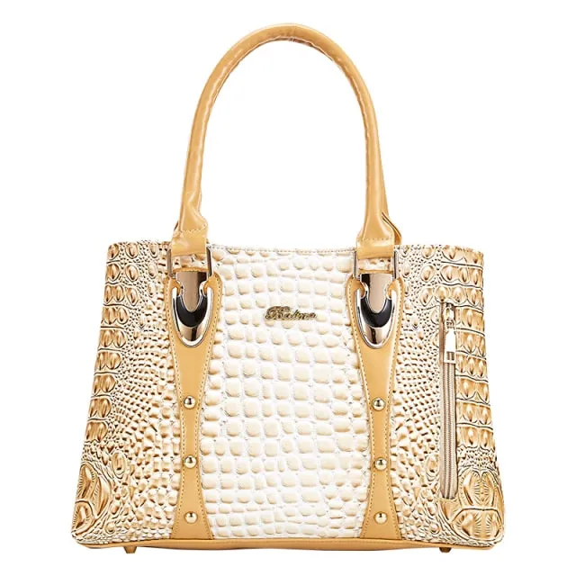 Designer Crocodile Leather Style Luxury Women Handbag