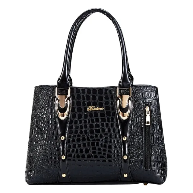 Designer Crocodile Leather Style Luxury Women Handbag