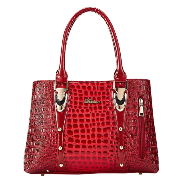 Designer Crocodile Leather Style Luxury Women Handbag