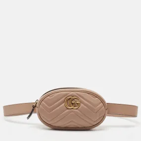 Dusty Pink Matelass&eacute; Leather GG Marmont Belt Bag