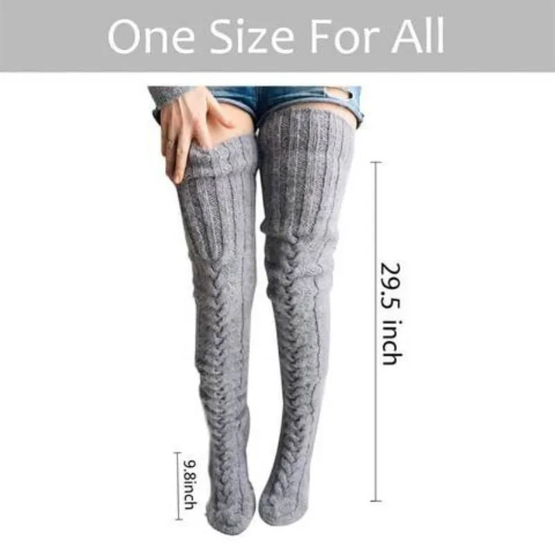 Extra Long Knitted Socks - Fashionable and Warm Long Socks for Women