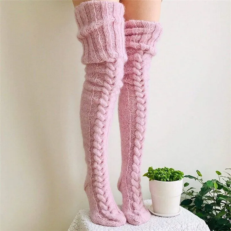 Extra Long Knitted Socks - Fashionable and Warm Long Socks for Women