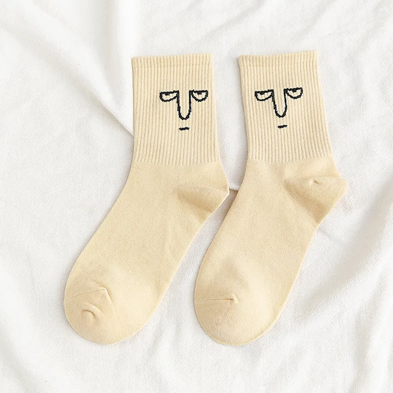 Funny expression jacquard socks