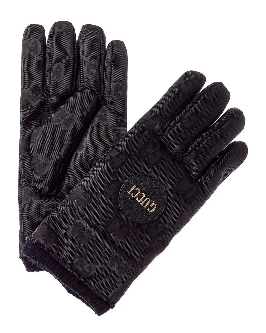 Gucci Off The Grid Cashmere-Lined Leather-Trim Ski Gloves