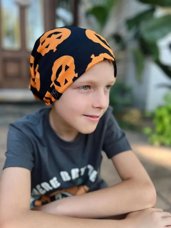 Halloween Pumpkins | Jersey Knit Beanie - Toddler