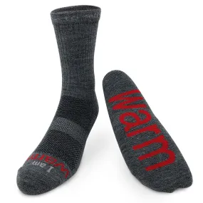 I am warm™ dark grey crew merino wool socks