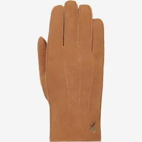 Josie (camel) - suede goatskin leather gloves with luxurious shearling lining