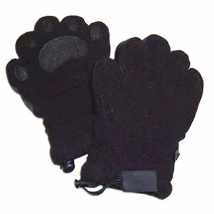 Kids Black Fleece Mittens