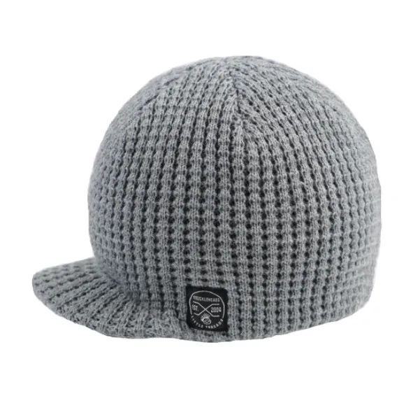 Knuckleheads - Pebbled Visor Beanie in Grey