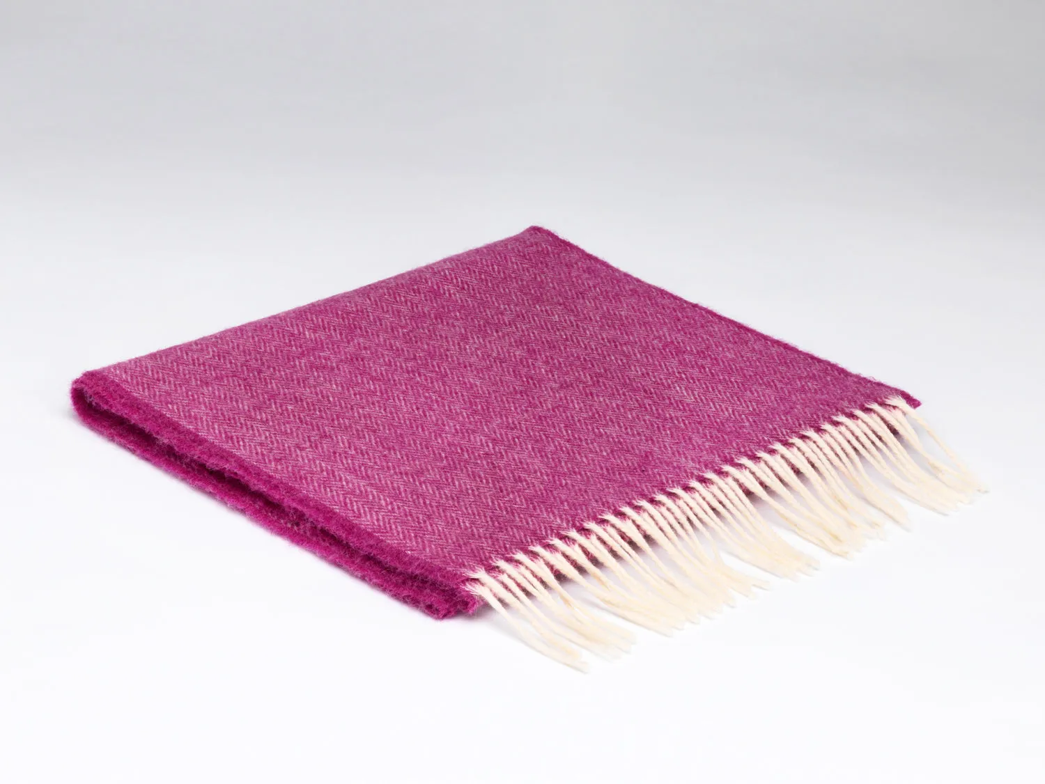 McNutt Lambswool Scarf - Beetroot Herringbone