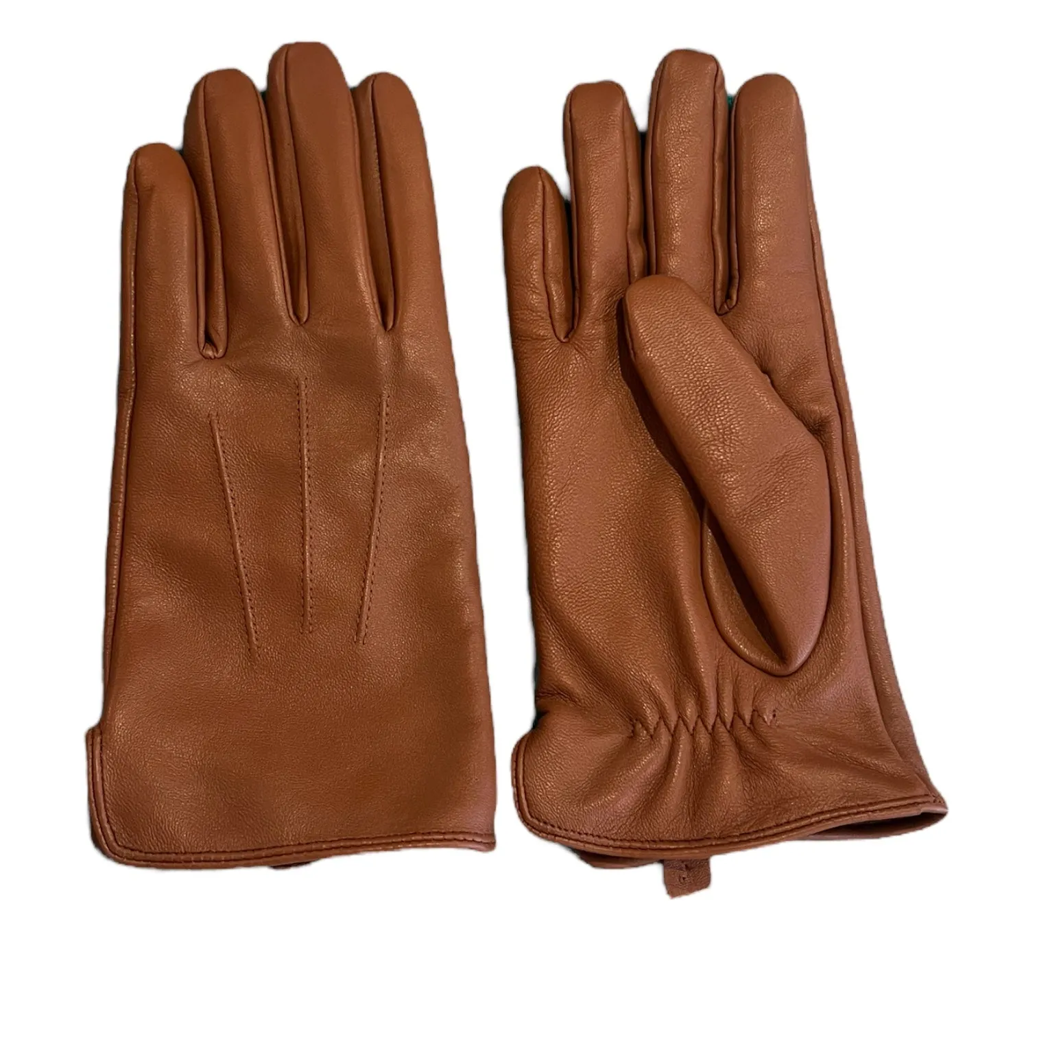 Mens Cashmere-lined Leather Gloves in Tan