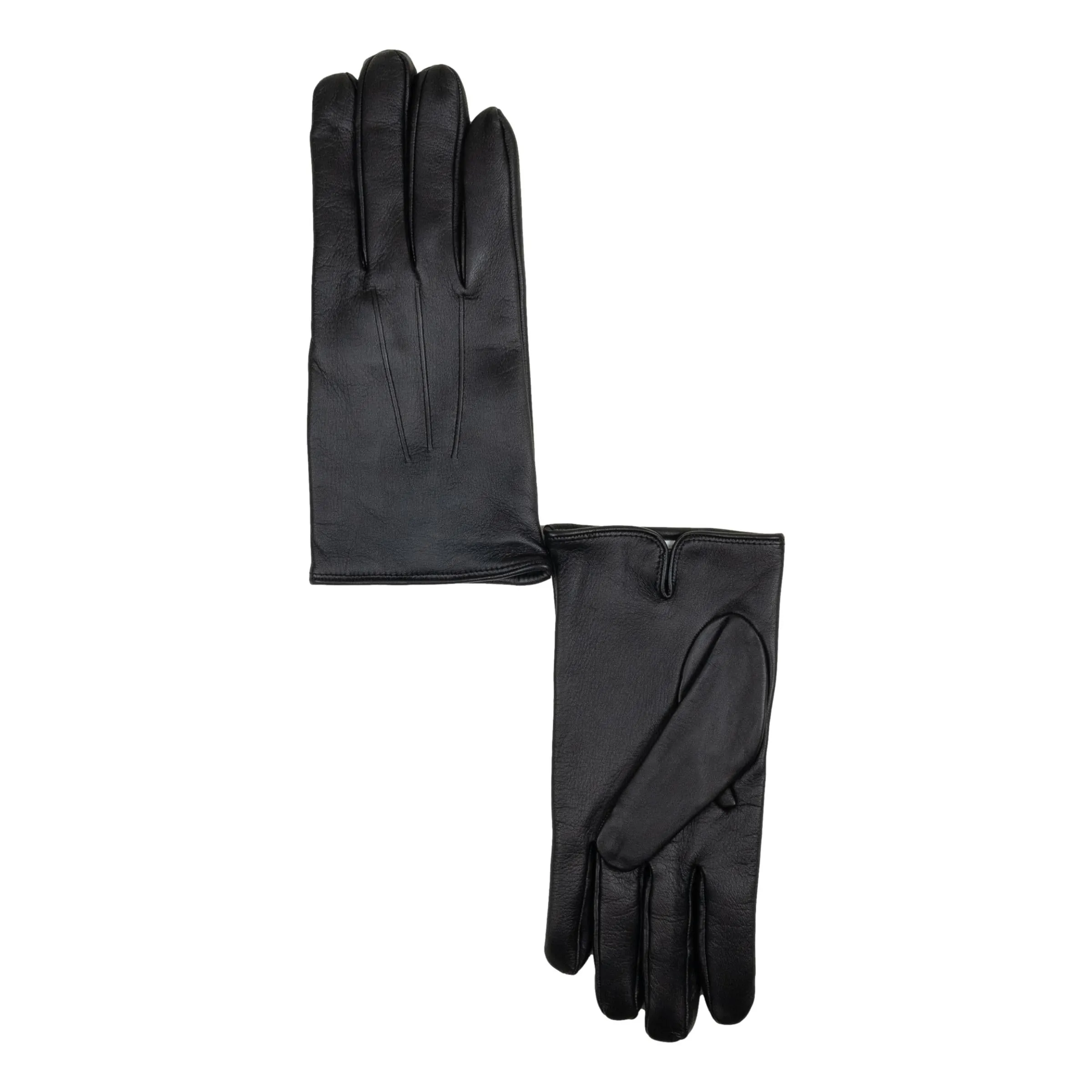 Men's Leather Gloves with Cashmere Lining and Palm Vent - Touchscreen Compatible