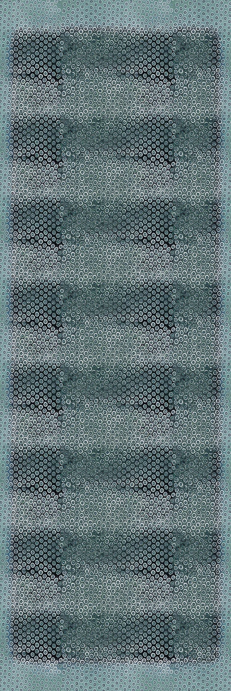 Millefleurs Grey/Green Wool Silk Scarf