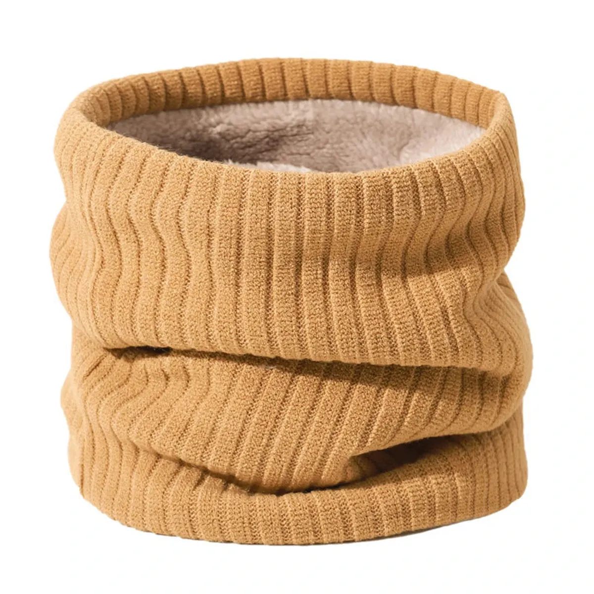 New Cashmere Knit Ring Solid Color Wool Comfort Neck Warmer Female Scarf