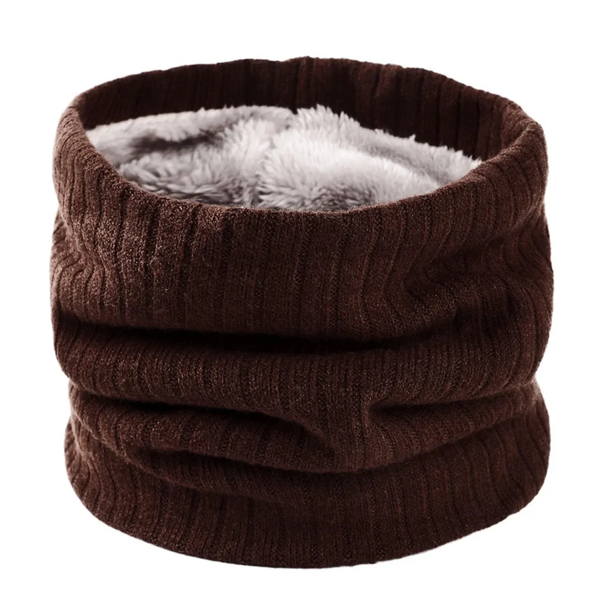 New Cashmere Knit Ring Solid Color Wool Comfort Neck Warmer Female Scarf