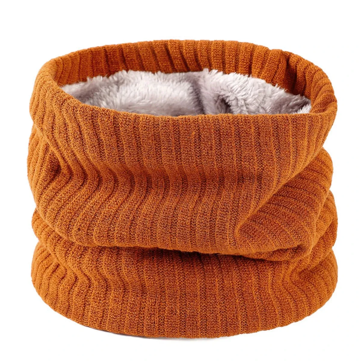 New Cashmere Knit Ring Solid Color Wool Comfort Neck Warmer Female Scarf