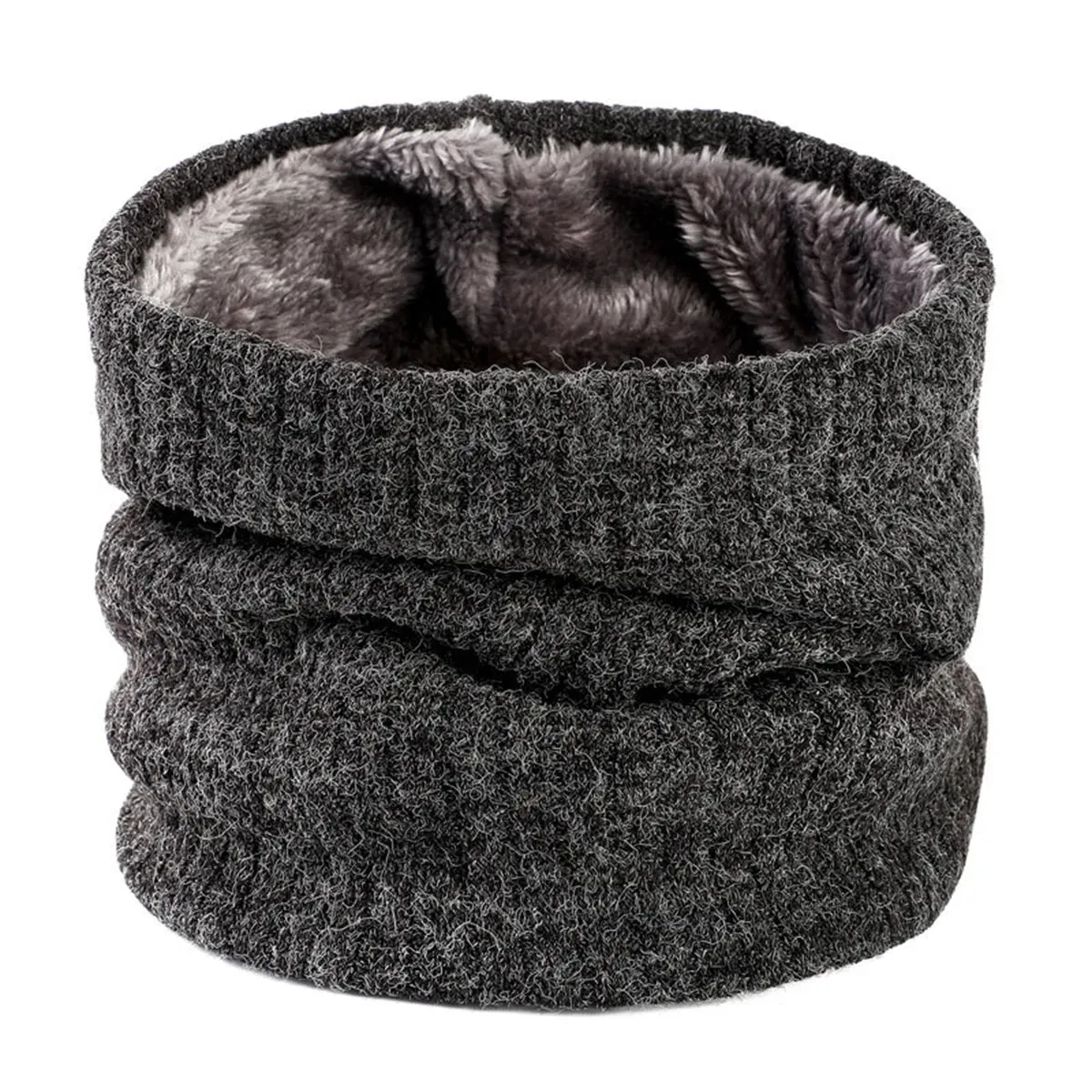 New Cashmere Knit Ring Solid Color Wool Comfort Neck Warmer Female Scarf