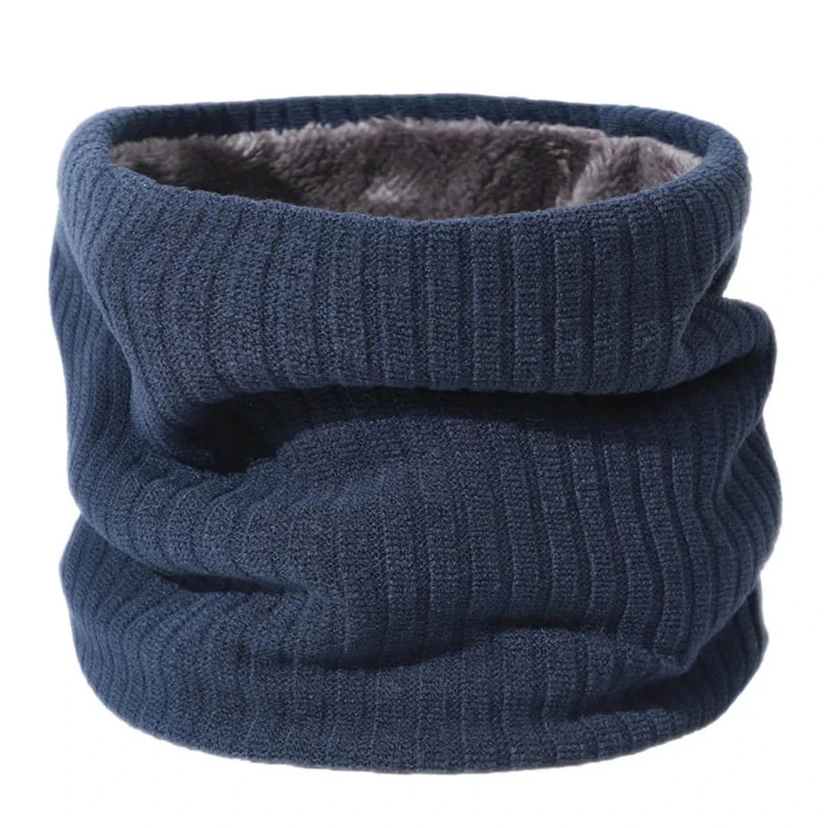 New Cashmere Knit Ring Solid Color Wool Comfort Neck Warmer Female Scarf